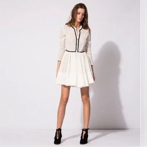 Maje Rayane White Eyeley Puffball Dress